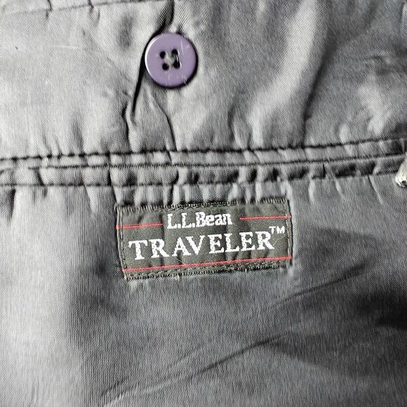 LL Bean Traveler Blazer Men's 44R Navy Blue Two Button Micro Polyester - Picture 6 of 12
